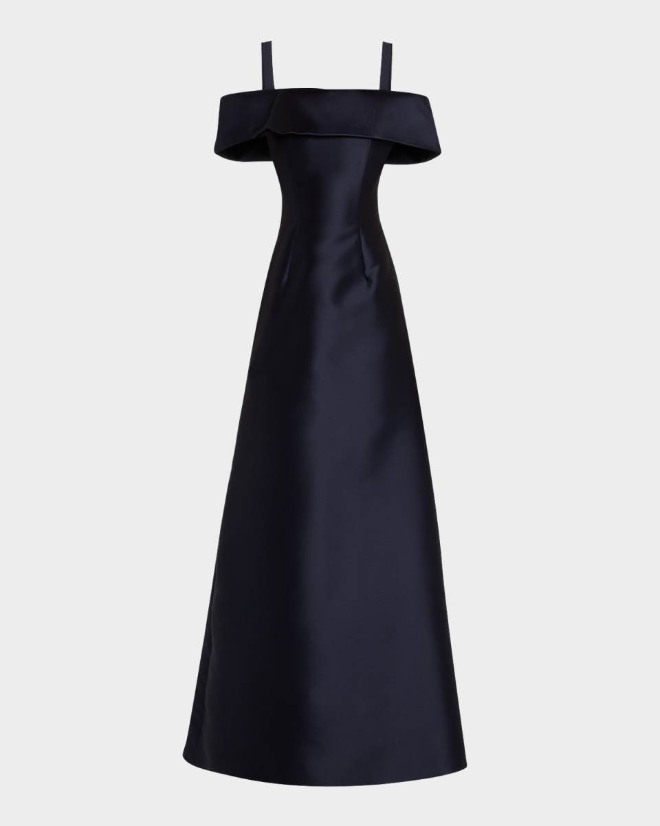 Mikado Off-The-Shoulder Gown